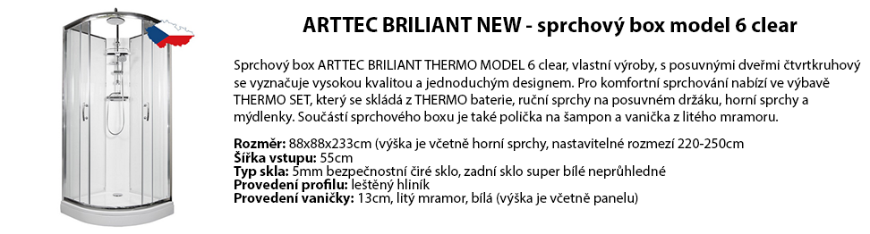 ARTTEC BRILIANT NEW - sprchový box model 6 clear